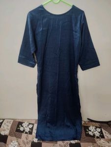 Embroidered Navy Blue Kurti