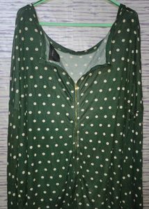Green Polka Dot Long Sleeve Top