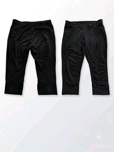 Black Cropped Velour Pants