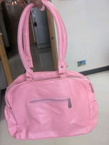 Pink Quilted Multi-Pocket Handbag