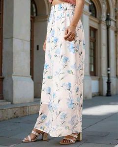 Elasticated Waist Floral Print A-line Maxi Skirt
