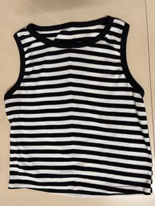 Summer sale -Black & White Striped Tank Top