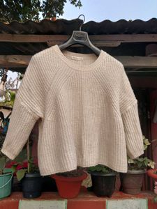 Peach Cream Knit Sweater