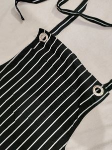 Striped Dungree Dress With Tee