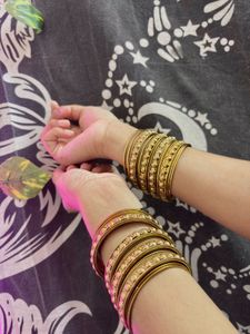 Elegant Gold-Tone Bangles Set