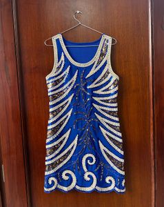Sparkling Royal Blue Sequin Y2K Dress