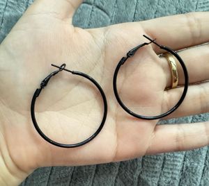 Black Hoop Earrings