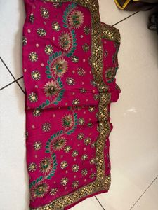 Stunning Embroidered Pink Saree