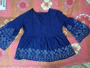 Boho Embroidered Peasant Top