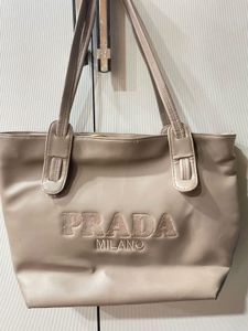 Stylish Beige Prada Tote Bag