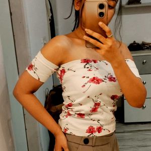 stylish Off-Shoulder Floral Top