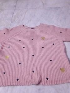 Cute Pink Heart Pattern Sweater