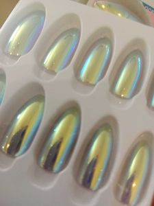 Holographic/Iridescent Press On Nails Almond