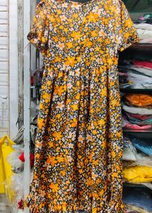 Floral Print Square Neck Dress