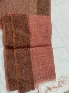 Beautiful Rusty Red Saree with blause