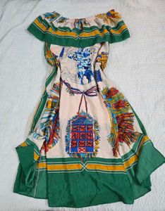 Boho Off-Shoulder Printed Dress fits S/M