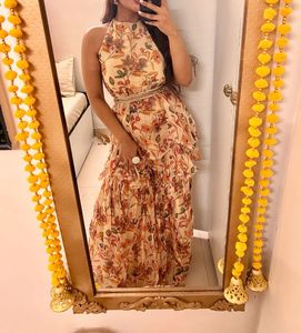 Festive Coord Set with floral Ruffles
