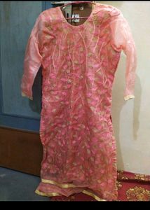 Peach Pink Organza Suit