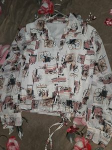 Bohemian Print Button-Up Blouse