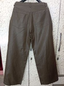 CLOP leather look Wide Leg Pants