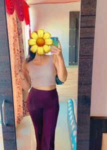 purple Flared Pants