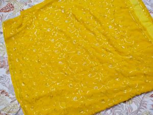 Yellow Embroidered Saree/ Dress material also