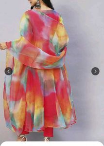 Vibrant Tie-Dye Kurta Set with Dupatta
