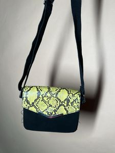 Stylish Neon Snake Print Crossbody Bag