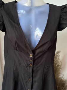 Chic Black Button-Front Mini Dress