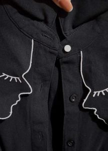 Unique Black Face Print Shirt