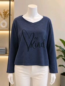 Navy Blue "Be Kind" Graphic Top