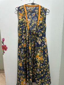 Mustard Bloom Printed Shrug