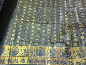 Elegant Blue &amp; Gold Saree