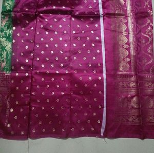 Green Maroon Mysore Silk Saree