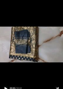 Elegant Grey Banarasi Silk Saree