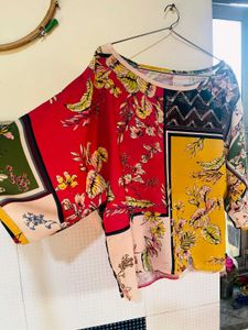 Bohemian Patchwork Floral Print Top