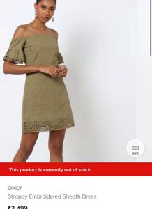 ONLY Strappy Olive Green Cold-Shoulder Dress