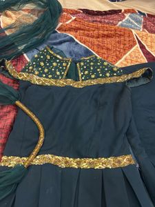 Elegant Teal Lehenga Choli with Embellishments