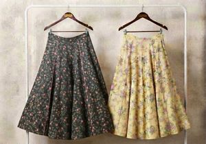 Elegant Teal Brocade Skirt