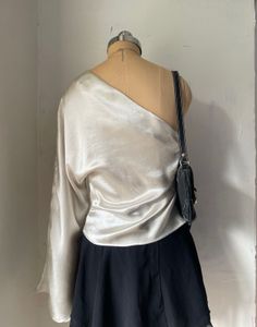 Satin One-Shoulder Top