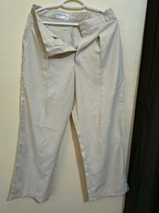 new Cream Wide-Leg Pleated Pants