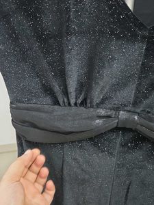 Sparkly Black V-Neck Dress