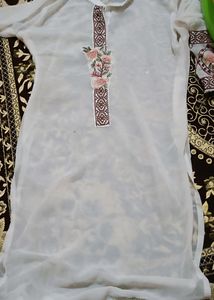 White Kurti With Inner