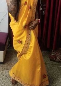 Yellow Elegant Haldi Function Saree With Blouse