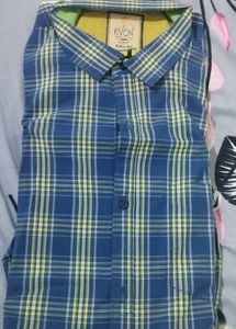 KIVON Blue Checked Casual Shirt