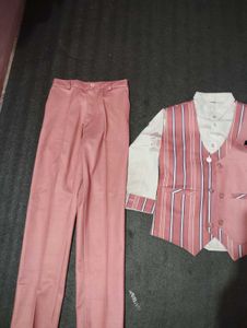 Pink Striped Suit Set for Boys