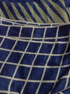 Blue Grid Pattern Fabric