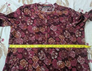 Floral Wine Coord Set – Kurta &amp; Pants