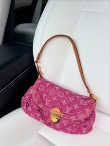 Vintage Pink Louis Vuitton Denim Pleaty