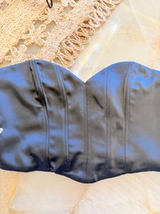 Chic Black Mini Corset Top check details